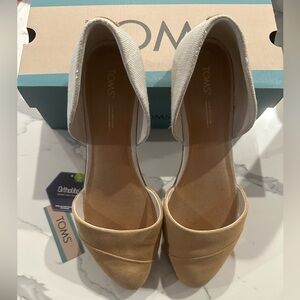 Toms Jutti D’Orsay Tan Suede Leather Flats size 11 like new
